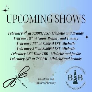 Michelle and Brandy are live together! Come laugh, learn, and maybe buy!
